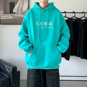 L2303P48延续 潮流元素潮趣文字字母印花常规款连帽卫衣男图片