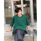 TB8405特P17短袖男T恤菠萝格圆弧下摆休闲学生纯色百搭半袖，男装T恤，星座510A-1