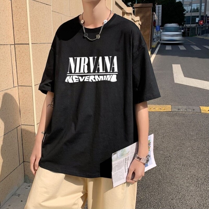 T3324落肩款宽松T恤克莱因蓝T男港风T恤仓库一件起正常配送中,男装T恤,星座510A-1