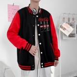 BQ3226P75男潮胸前小标印花棒球服外套男港风潮牌休闲宽松夹克，男装夹克，星座510A-1