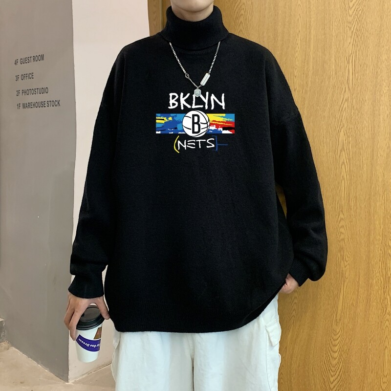 MG2701P65高领毛衣男春秋新港风ins潮流宽松慵懒风打底针织衫图片