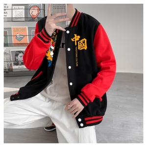 BQ3222P75男潮虎年老虎印花棒球服外套男港风潮牌休闲宽松夹克图片