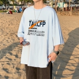 T3355P25男港风T恤落肩款宽松T恤克莱因蓝T仓库一件起正常配送中，男装T恤，星座510A-1