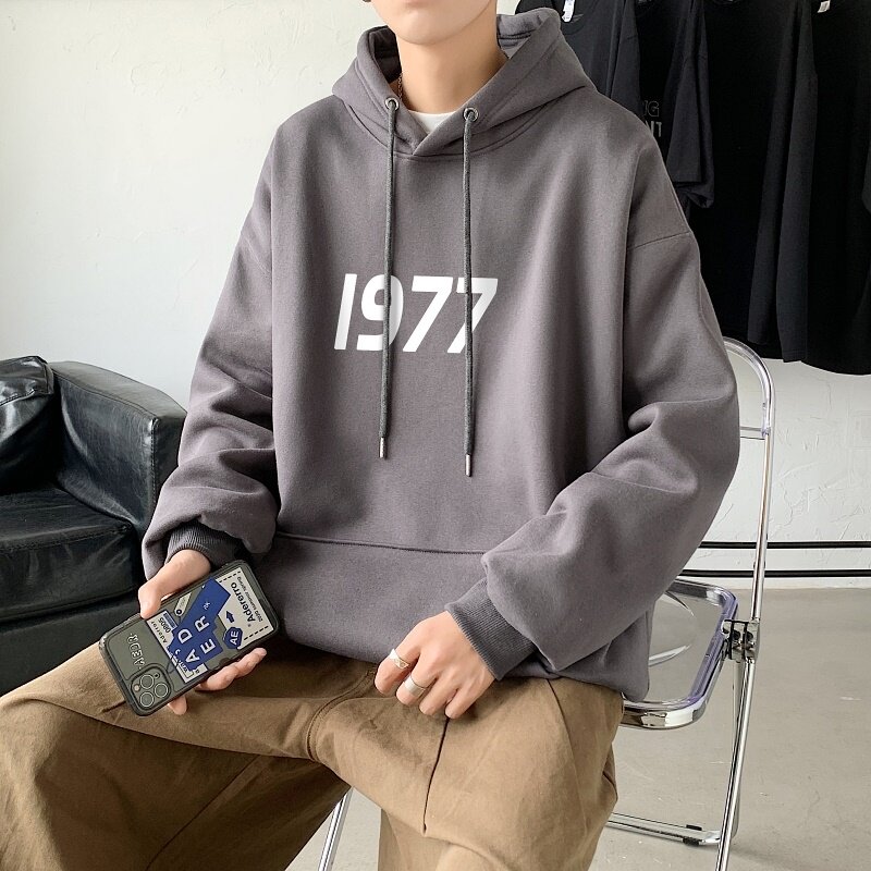 LD5670P38新款男百搭宽松设计感男个性印花抽绳连帽卫衣2023秋季,男装卫衣,星座510A-1