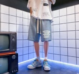 DN3835港风男宽松休闲韩版日系港风潮牌工装短裤男牛仔短裤，男装牛仔裤，星座510A-1