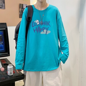 C2713P30长袖t恤男士纯棉潮牌宽松春秋季港风ins潮流内搭打底衫图片