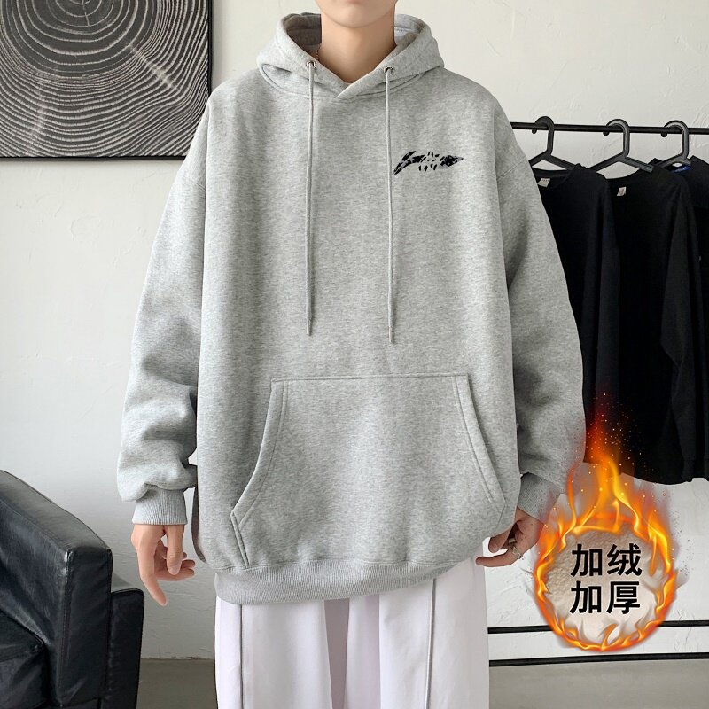 LR3068P65秋新款加绒加厚连帽套头印花卫衣港风室内21冬季男卫衣,男装卫衣,星座510A-1