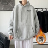 LR3068P65秋新款加绒加厚连帽套头印花卫衣港风室内21冬季男卫衣，男装卫衣，星座510A-1