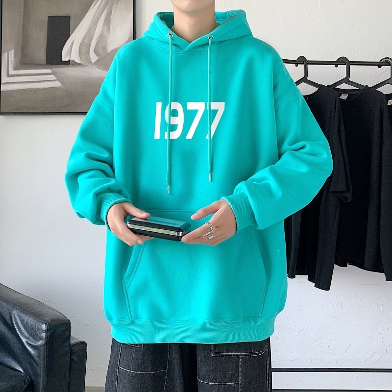 LD5670P38百搭宽松设计感男个性印花抽绳连帽卫衣2023秋季新款男,男装卫衣,星座510A-1