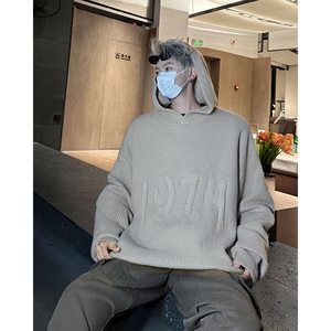 MU8557P85控108美式高街潮连帽毛衣针织衫男痞帅破洞保暖秋装线衣图片