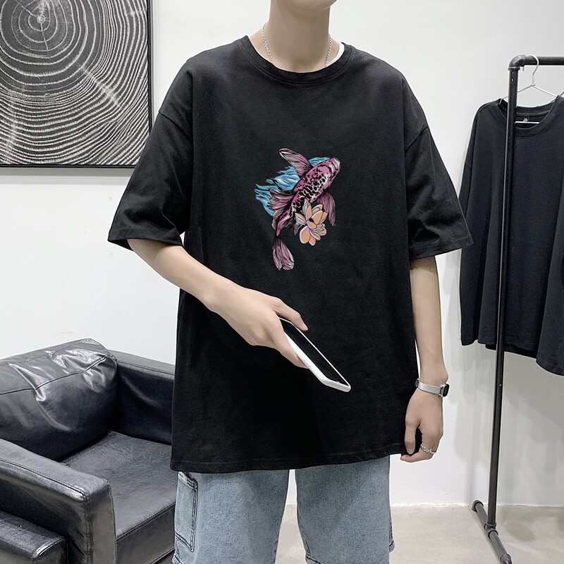 T1547P25港风室内潮牌图案印花圆领短袖T恤宽松大码男士T恤,男装T恤,星座510A-1