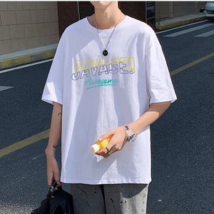 T3353P25克莱因蓝T 仓库一件起正常配送中男港风T恤落肩款宽松T恤图片