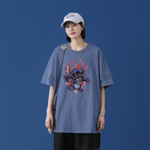 T1752P25 中性 100%棉 2022新款短袖T恤男潮牌小熊印花青春休闲图片