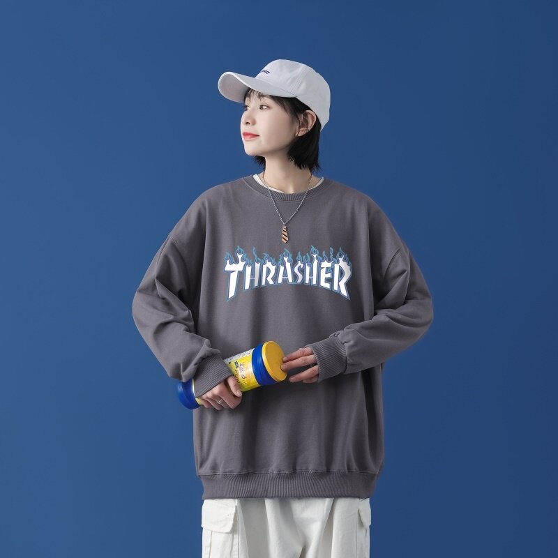Y2845P38中性模特21秋冬男圆领韩版嘻哈运动外套ins港风休闲卫衣,男装卫衣,星座510A-1