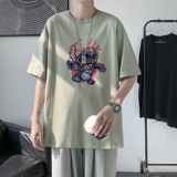 T1752P25港风100%棉2022新款短袖T恤男潮牌小熊印花青春休闲，男装T恤，星座510A-1