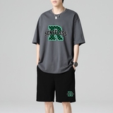 TZ3515夏季薄款潮牌短裤休闲运动套装轻奢时尚感男士短袖t恤男，男装休闲套装，星座510A-1