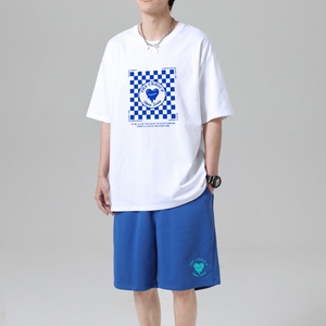 TZ3508休闲运动套装轻奢时尚感男士短袖t恤男夏季薄款潮牌短裤图片