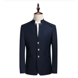 XZ8616P75男装西服套装风青年时尚休闲复古立领单排扣西装套，男装西服，星座510A-1