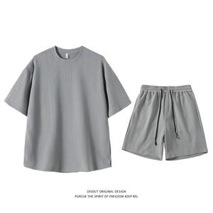 TZS8410特P45夏季新款男士休闲运动套装短袖短裤两件套男装图片