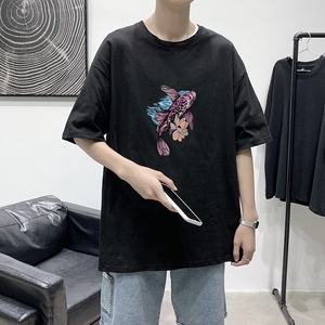 T1547P25现货夏季宽松短袖T恤男潮百搭上衣男士大码圆领休闲t恤图片