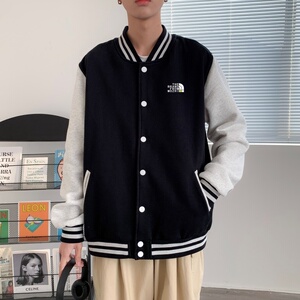 BQ3223P75男潮胸前小标印花棒球服外套男港风潮牌休闲宽松夹克图片