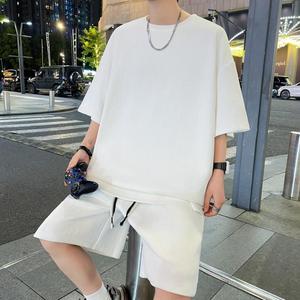 TZ8301P45休闲套装男短袖t恤运动帅气百搭两件套宽松五分短裤潮图片