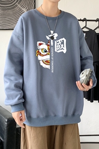 Y2414P38主推 2022秋季ins潮男士潮趣印花卫衣时尚圆领宽松上衣图片