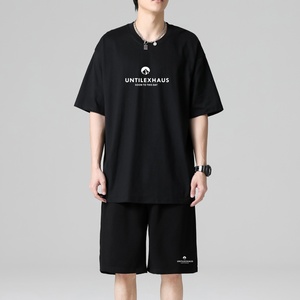 TZ3501休闲运动套装轻奢时尚感男士短袖t恤男夏季薄款潮牌短裤,小个子风衣穿搭女春秋图片
