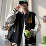 BQ3228P75港风潮牌休闲宽松夹克男潮胸前小标印花棒球服外套男，男装夹克，星座510A-1