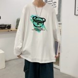 C2828P30男长袖t恤秋季打底衫长袖纯棉秋季港风印花宽松潮流上衣，男装T恤，星座510A-1
