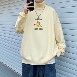 MG2996P65高领毛衣男士慵懒风潮牌ins秋打底衫港风针织衫秋冬毛线图片