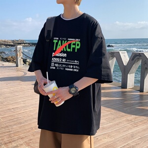 T3355P25落肩款宽松T恤克莱因蓝T 仓库一件起正常配送中男港风T恤图片