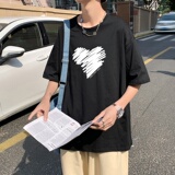 T3467P25男港风T恤落肩款宽松T恤克莱因蓝T圆领印花T恤正常配送中，男装T恤，星座510A-1
