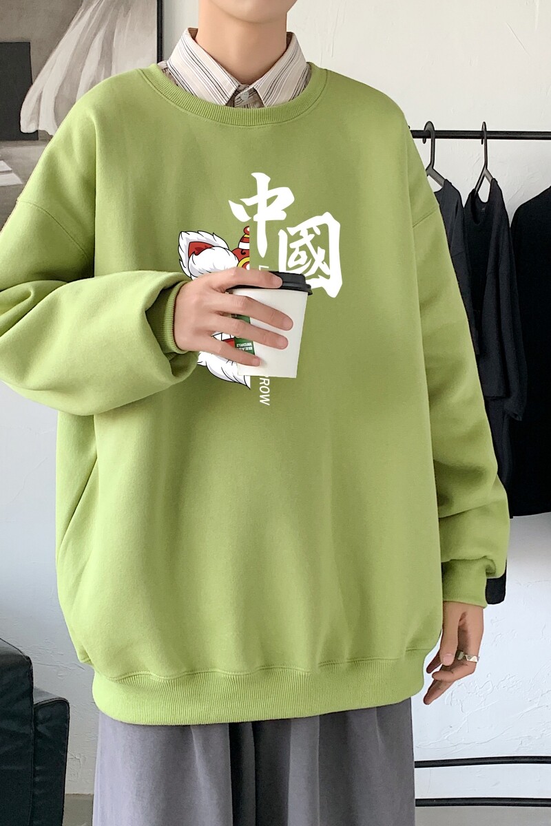 Y2414P38主推男ins港风青少年上衣21秋冬卫衣圆领韩版运动外套,男装卫衣,星座510A-1