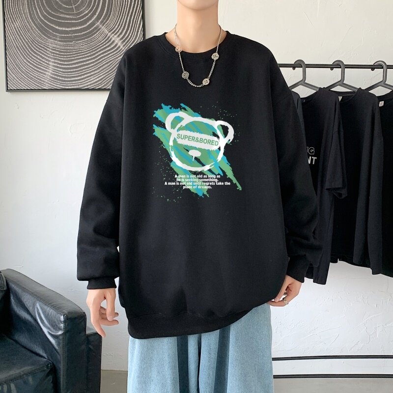 Y2827P38主推2023秋季ins潮男潮趣印花卫衣时尚圆领宽松上衣,男装卫衣,星座510A-1