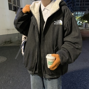 MN2877P165男士加绒加厚牛仔夹克外套连帽拉链宽松牛仔服牛仔衣图片