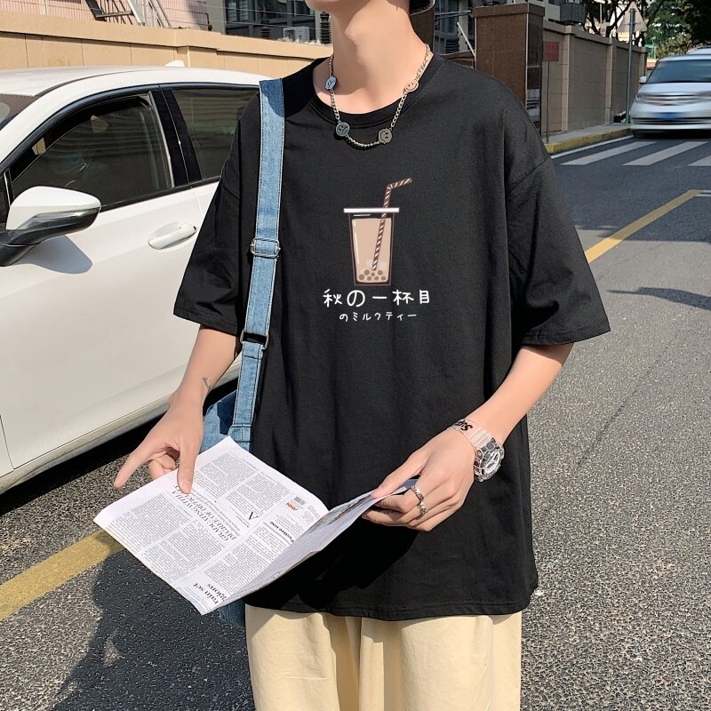 T3328P25男港风T恤仓库一件起正常配送中落肩款宽松T恤克莱因蓝T,男装T恤,星座510A-1
