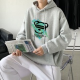 L2826P48港风模特ins男士学生宽松运动连帽卫衣秋冬加绒情侣外套，男装卫衣，星座510A-1
