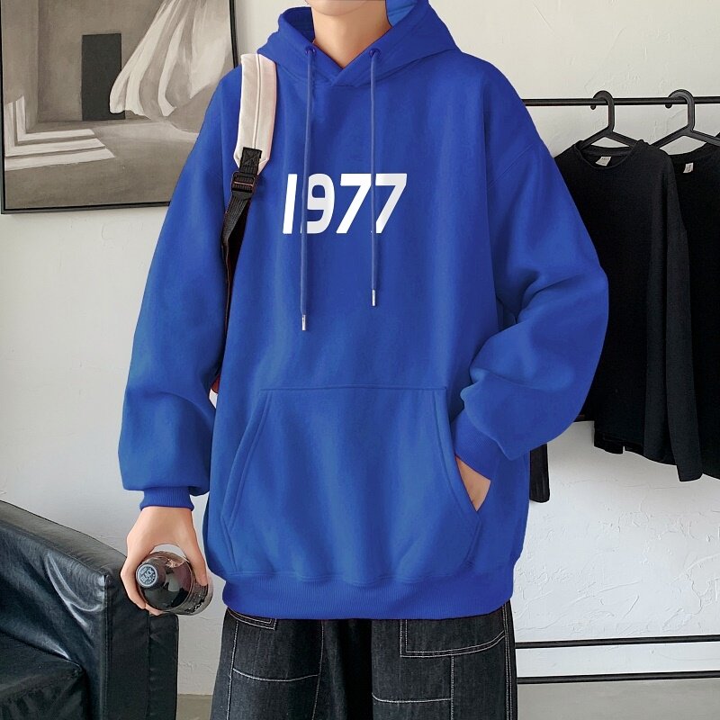 LD5670P38连帽卫衣2023秋季新款男百搭宽松设计感男个性印花抽绳,男装卫衣,星座510A-1