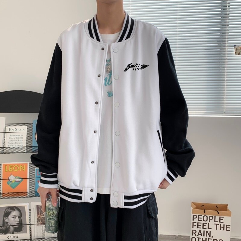 BQ3227P75男潮胸前小标印花棒球服外套男港风潮牌休闲宽松夹克,男装夹克,星座510A-1