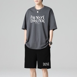 TZ3505短袖t恤男夏季薄款潮牌短裤休闲运动套装轻奢时尚感男士，男装休闲套装，星座510A-1