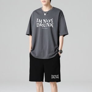 TZ3505短袖t恤男夏季薄款潮牌短裤休闲运动套装轻奢时尚感男士,男装休闲套装,星座510A-1