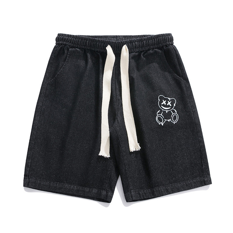 DN3808P45牛仔短裤男士夏季潮流外穿宽松直筒中裤子男款百搭工装,男装休闲裤,星座510A-1