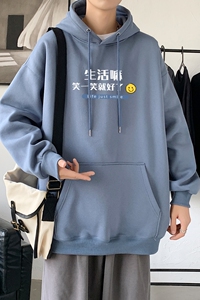 L2471P48秋装2023新款潮趣文字印花学生潮流男女情侣连帽卫衣图片