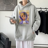 LD5671P38印花卫衣男连帽高街潮牌潮流运动休闲宽松学生美式复古，男装卫衣，星座510A-1
