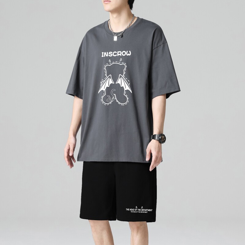 TZ3509休闲运动套装轻奢时尚感男士短袖t恤男夏季薄款潮牌短裤,男装休闲套装,星座510A-1
