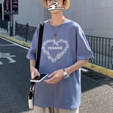 T3326男港风T恤仓库一件起正常配送中落肩款宽松T恤克莱因蓝T，男装T恤，星座510A-1