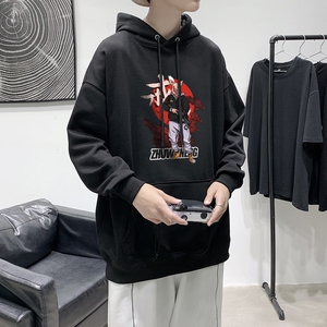 L1561P45春装 港风个性男春季港风长袖t恤大码潮牌印花卫衣男图片
