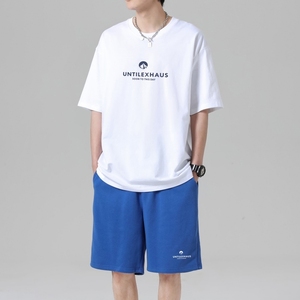 TZ3501男夏季薄款潮牌短裤休闲运动套装轻奢时尚感男士短袖t恤图片