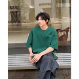 TB8412P25重磅美式休闲菠萝格短袖T恤男女夏季痞帅oversize半袖，男装T恤，星座510A-1